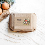 Boerderij Kraft Script Egg Carton Label<br><div class="desc">Upgrade uw hoeve of familie boerderij met dit prachtige  eierkartonlabel met een gemakkelijk aanpasbaar script met waterverf kippenillustraties. Bekijk onze winkel voor meer eierkartonnen design.</div>