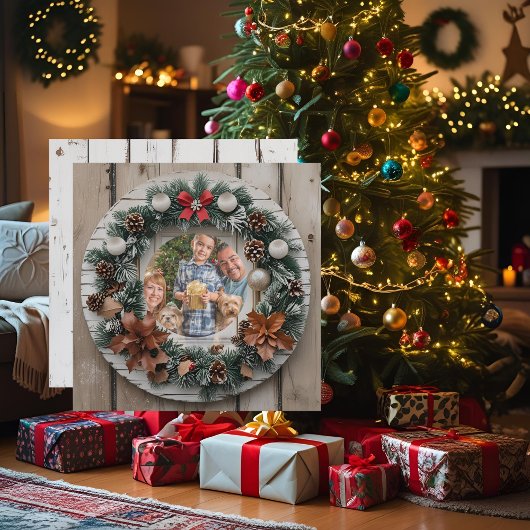 Boerderij Krans Familie Kerst Feestdagenkaart