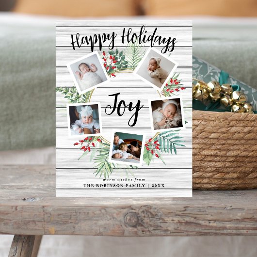 Boerderij Krans Foto Collage Kerstmis Feestdagenkaart