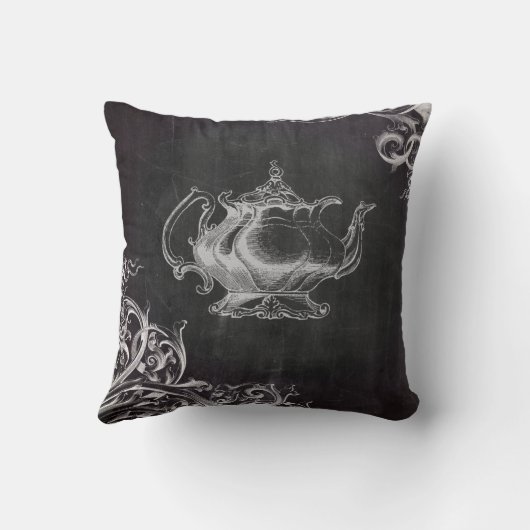 Boerderij krijtbord Frans land monogram Kussen (Achterkant)