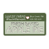 Boerderij Label VERS GEBAKKEN APPELTAART met hart (Voorkant)