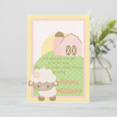 Boerderij Lamb Baby shower Uitnodiging (Staand voorkant)