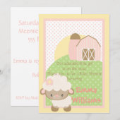 Boerderij Lamb Baby shower Uitnodiging (Voorkant / Achterkant)