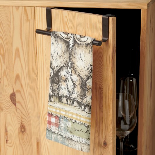 Boerderij lammeren  patroon theedoek (Derde Gevouwen)