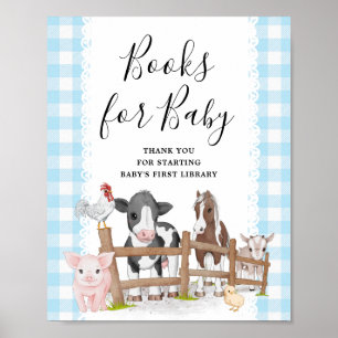 Boerderij land Baby shower boeken voor Baby Sign Poster