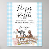 Boerderij Land Baby shower Luier Raffle Teken Poster (Voorkant)