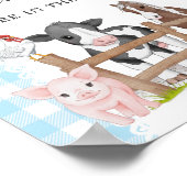 Boerderij Land Baby shower Raad hoeveel Snoepjes Poster (Hoek)