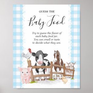 Boerderij land Baby shower raden de Baby voedsel t Poster