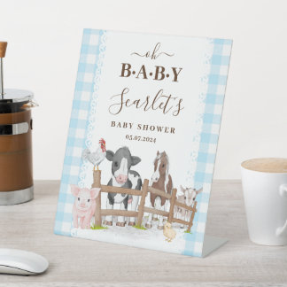 Boerderij Land Baby shower Welkom Reclamebord Met Voetstuk