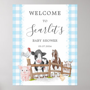 Boerderij Land Baby shower Welkomstbord Poster