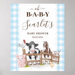 Boerderij Land Baby shower Welkomstbord Poster