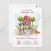 Boerderij Land Baby!st Birthday Uitnodiging (Voorkant / Achterkant)