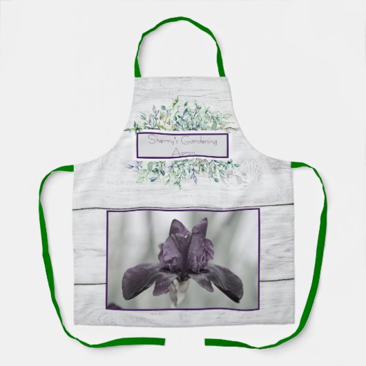 Boerderij, Land Iris Bloem & Eucalyptis Schort (Voorkant)