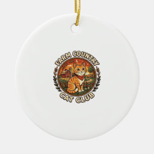 Boerderij Land Kat Kat Liefhebber Cadeau - Boerder Keramisch Ornament