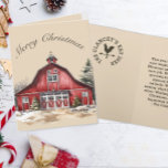 Boerderij Land Kerstmis Aangepaste bericht Feestdagen Kaart<br><div class="desc">Deze landelijke kerstbomen zijn onder andere een rustieke schuur en groenblijvende Kaarten. Pas uw bericht eenvoudig aan met de personalisatiefunctie.</div>