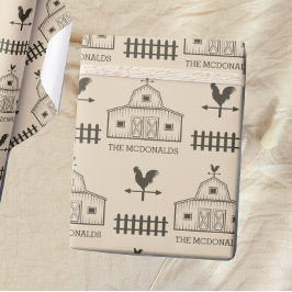 Boerderij Land Kerstmis Custom Cadeaupapier