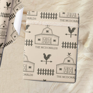 Boerderij Land Kerstmis Custom Cadeaupapier