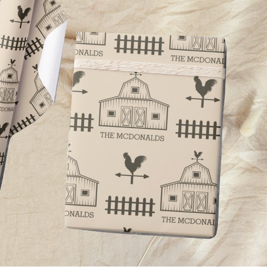 Boerderij Land Kerstmis Custom Cadeaupapier