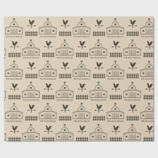 Boerderij Land Kerstmis Custom Cadeaupapier (Vlak)