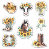 Boerderij Land Zonnebloem Collectie Sticker (Voorkant)