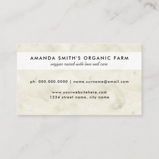 Boerderij | Landbouw in de sector groenten en frui Visitekaartje (Achterkant)