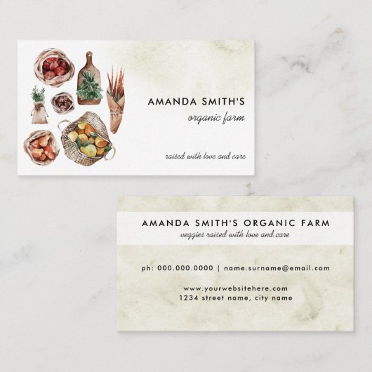 Boerderij | Landbouw in de sector groenten en frui Visitekaartje (Voorkant / Achterkant)