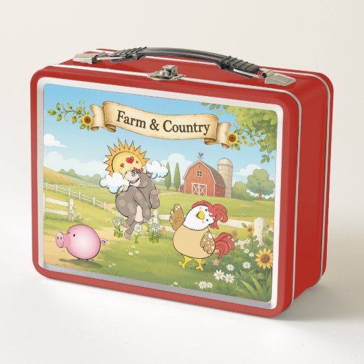 Boerderij & Landelijk Lunchbox – Cute Boerderijdie (Voorkant)