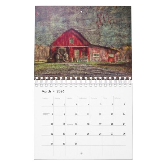 Boerderij Landelijk Rustiek  Kunstkalender 2024 Kalender (Mar 2026)