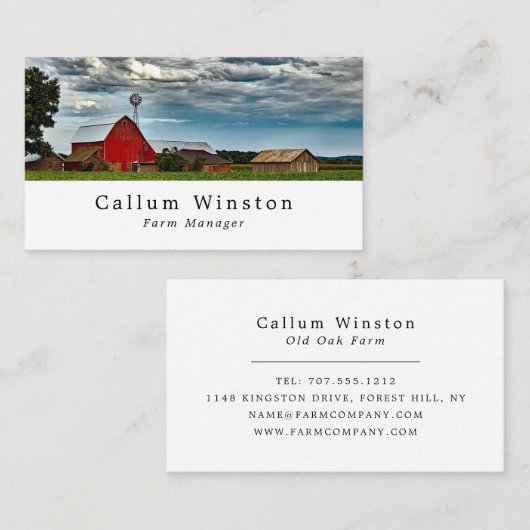 Boerderij Landschap, boer en slager Visitekaartje (Voorkant / Achterkant)