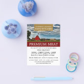 Boerderij Landschap, Boer & Slager Reclame Flyer (Enkel)