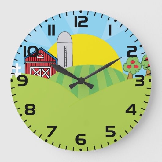 Boerderij Landschap Rode Schuur Silo Appelbomen Grote Klok (Voorkant)