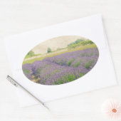 Boerderij lavender - Verstoord Ovale Sticker (Envelop)