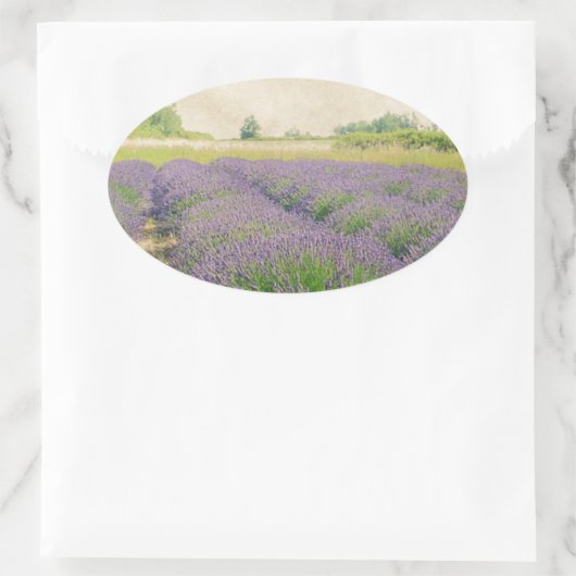 Boerderij lavender - Verstoord Ovale Sticker (Tas)