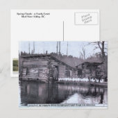 Boerderij Lente Overstroming 1920s Briefkaart (Voorkant / Achterkant)