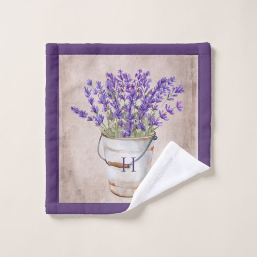 Boerderij Lente / Zomer Lavendel in een Emmer Bad Handdoek (Wasdoekje)