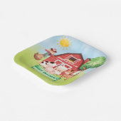 Boerderij Leuke Dieren Groen Baby shower Papieren Bordje (Gebogen)