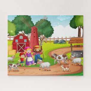 Boerderij leven familie Puzzle Legpuzzel