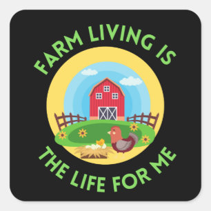 boerderij leven is voor mij het leven vierkante sticker