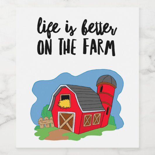 Boerderij Leven Label Wijn Etiket (Enkel label)