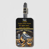 Boerderij leven met Brahma kippen in gouden zonlic Bagagelabel (Voorkant (verticaal))