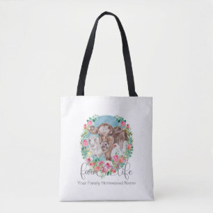 Boerderij Leven Spreuk Familie Boerenhoeve Kip Koe Tote Bag