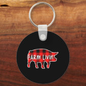 Boerderij levende varkenshouderdieren Dierenveefca Sleutelhanger (Voorkant)