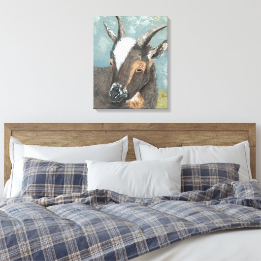 Boerderij Levensgrijze geit Canvas Afdruk (Insitu (Slaapkamer))
