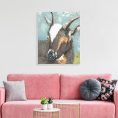 Boerderij Levensgrijze geit Canvas Afdruk (Insitu (Woonkamer))