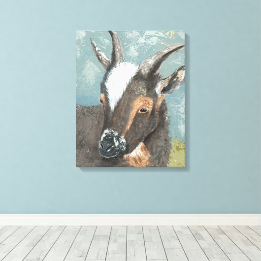 Boerderij Levensgrijze geit Canvas Afdruk (Insitu (Houten vloer))
