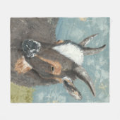 Boerderij Levensgrijze geit Fleece Deken (Voorkant (Horizontaal))