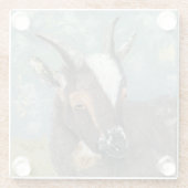 Boerderij Levensgrijze geit Glazen Onderzetter (Achterkant)