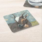 Boerderij Levensgrijze geit Kartonnen Onderzetters (Schuin)