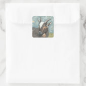 Boerderij Levensgrijze geit Vierkante Sticker (Tas)