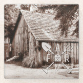 Boerderij Life Antiek Barn Glazen Onderzetter (Voorkant)